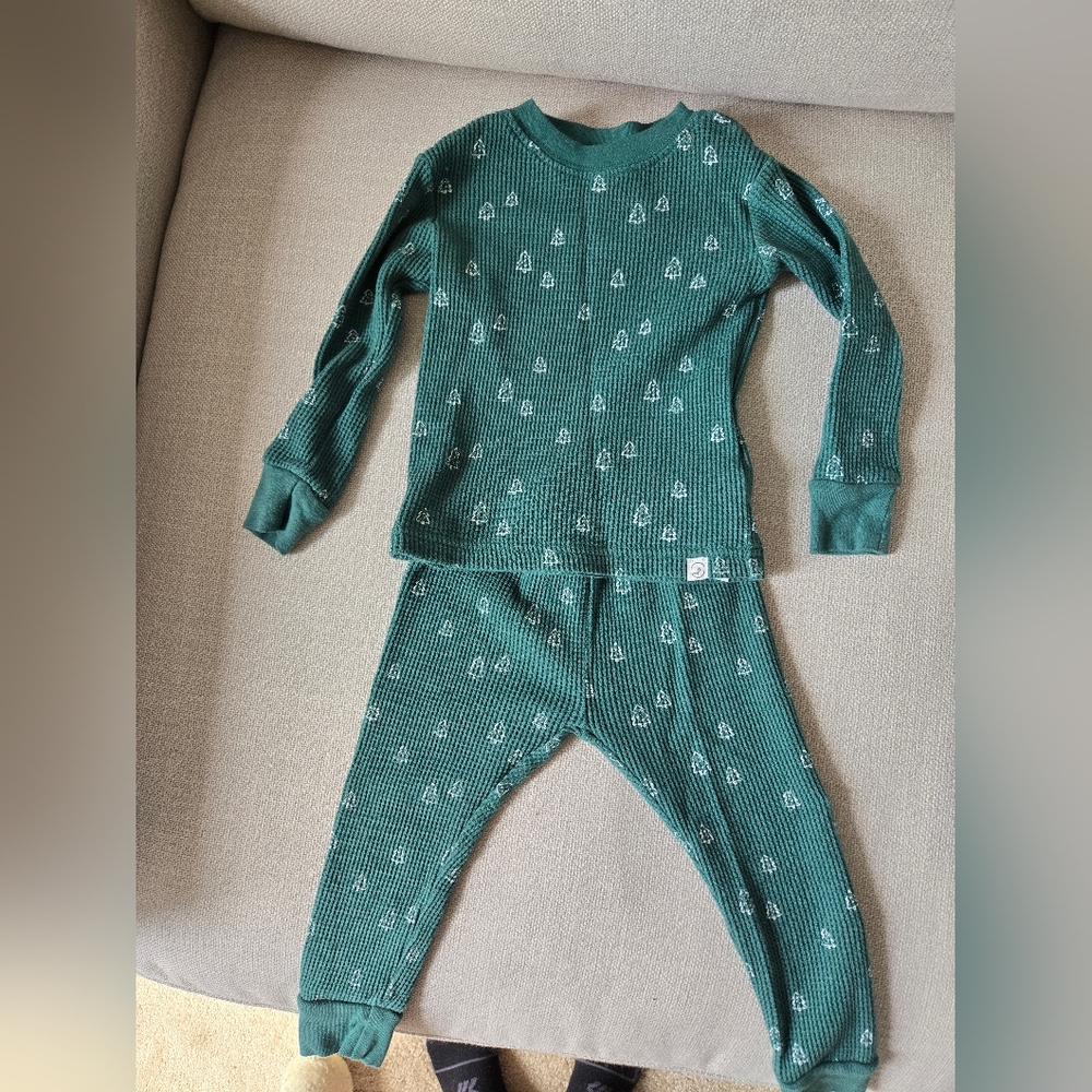 Little Planet Organic by Carters Christmas 2 piece waffle pajama set